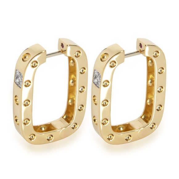 Roberto Coin Pois Moi Diamond Earrings in 18K Yellow Gold 0.10 CTW - Picture 2 of 3